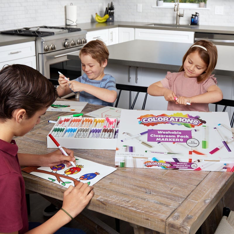 Colorations Washable Markers, Set of 256, 16 Colors, Non-Toxic, Bulk Art Supplies for Kids, Classroom Kit, Coloring Classroom Pack, Crafting Materials - Image 4